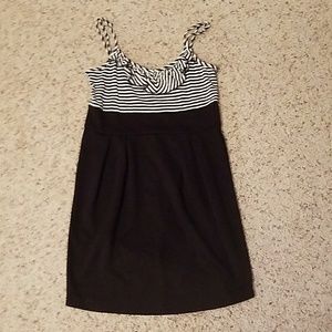 Black Mini-Dress (Stripped Top Section)